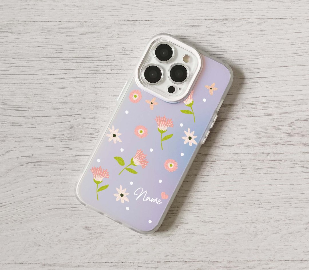 免费加名字简约幻彩花花全包手机壳iPhone 16 15 14 Pro Max - 手机壳/手机套 - 塑料 多色