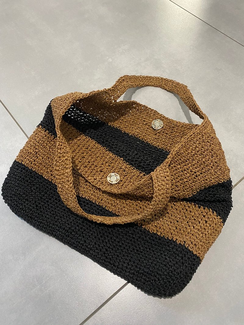 钩针编织草编包，手工钩针编织包 - 手提包/手提袋 - 棉．麻 多色