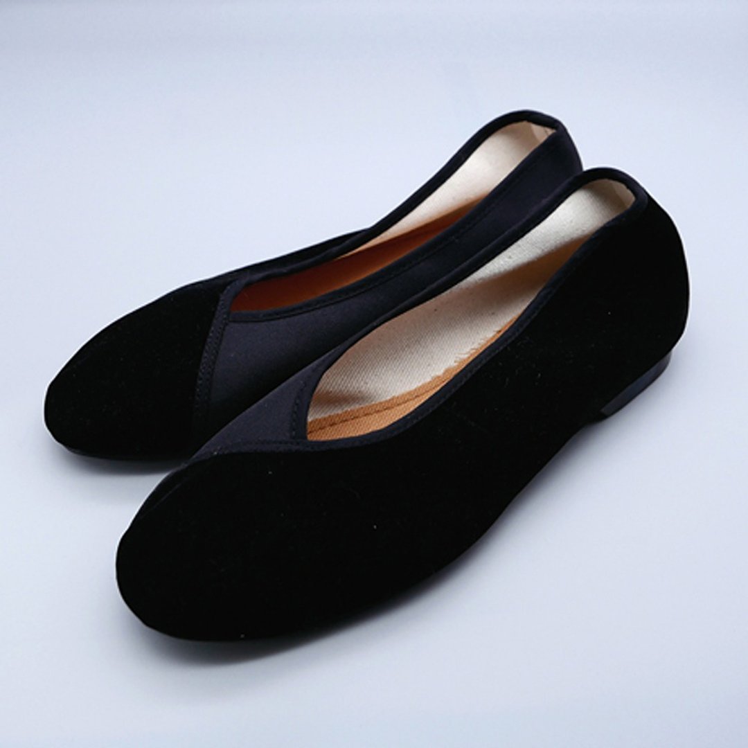 Velvet shoes / Black - 芭蕾鞋/娃娃鞋 - 棉 黑色