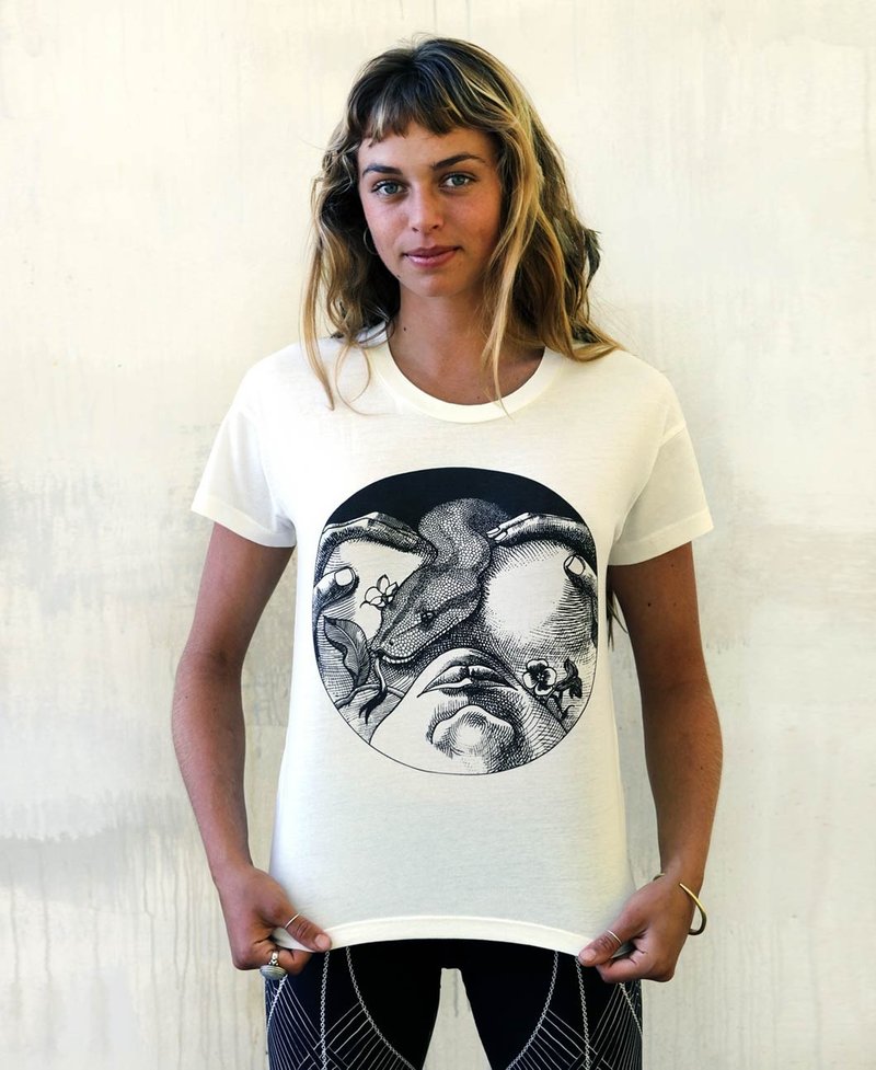 Glide 白色女款 T 恤 - 女装 T 恤 - 棉．麻 