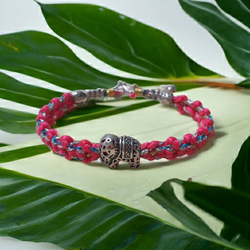 925纯银手链 蚕丝蜡线幸运绳 - 手链/手环 - 纯银 