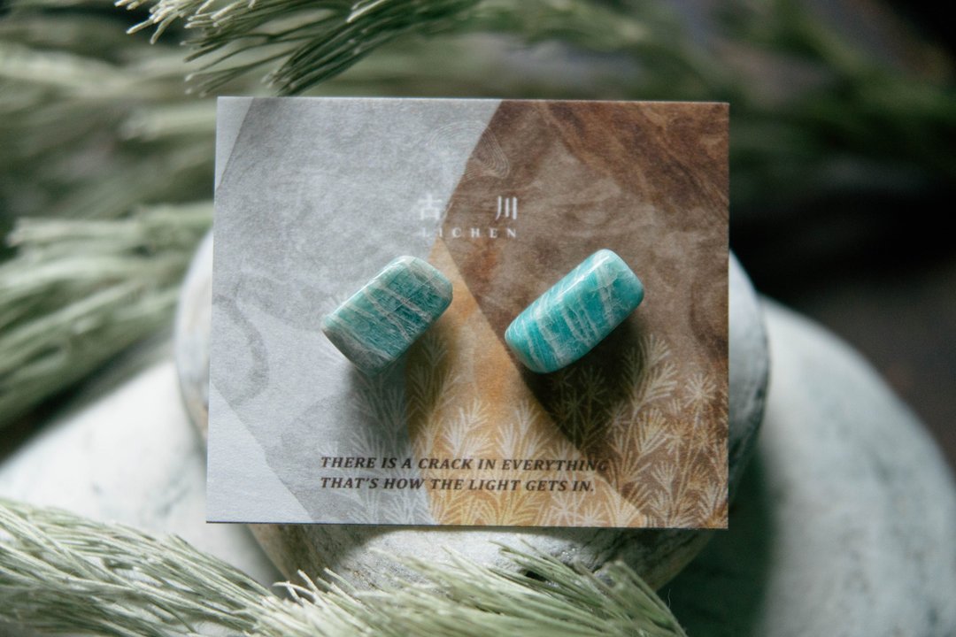 CRACK | 矿物系耳环 |  EARRINGS - 耳环/耳夹 - 玉石 蓝色