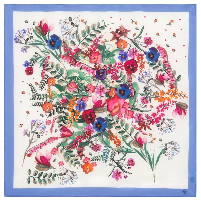 Pavlovo Posad 披肩俄罗斯围巾天然 100% 真丝夏季裹身 10057-1 - 丝巾 - 丝．绢 多色