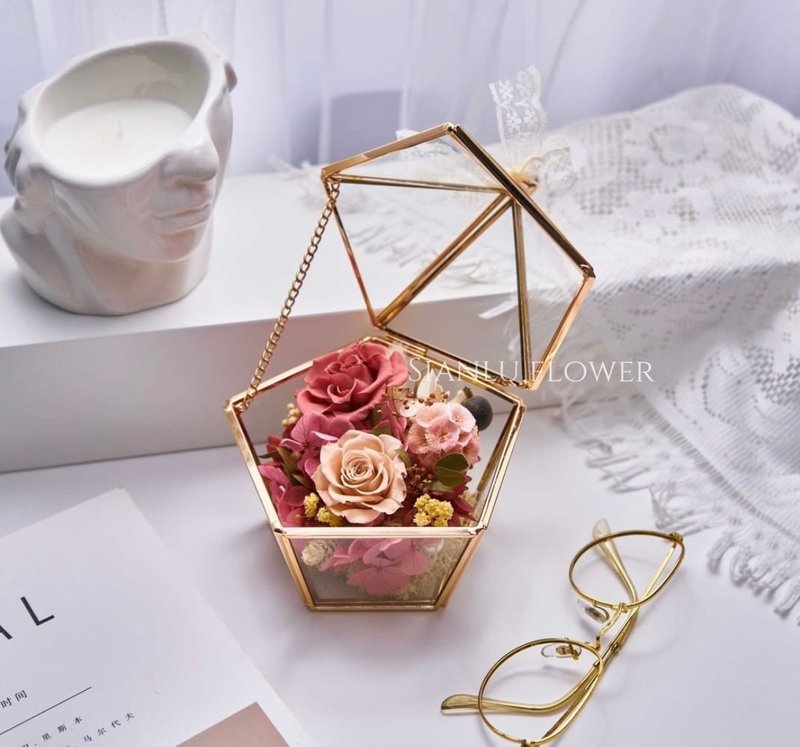 永生花玻璃花盒 定制 情人节 永生花 生日礼物 婚礼摆饰 - 摆饰 - 植物．花 
