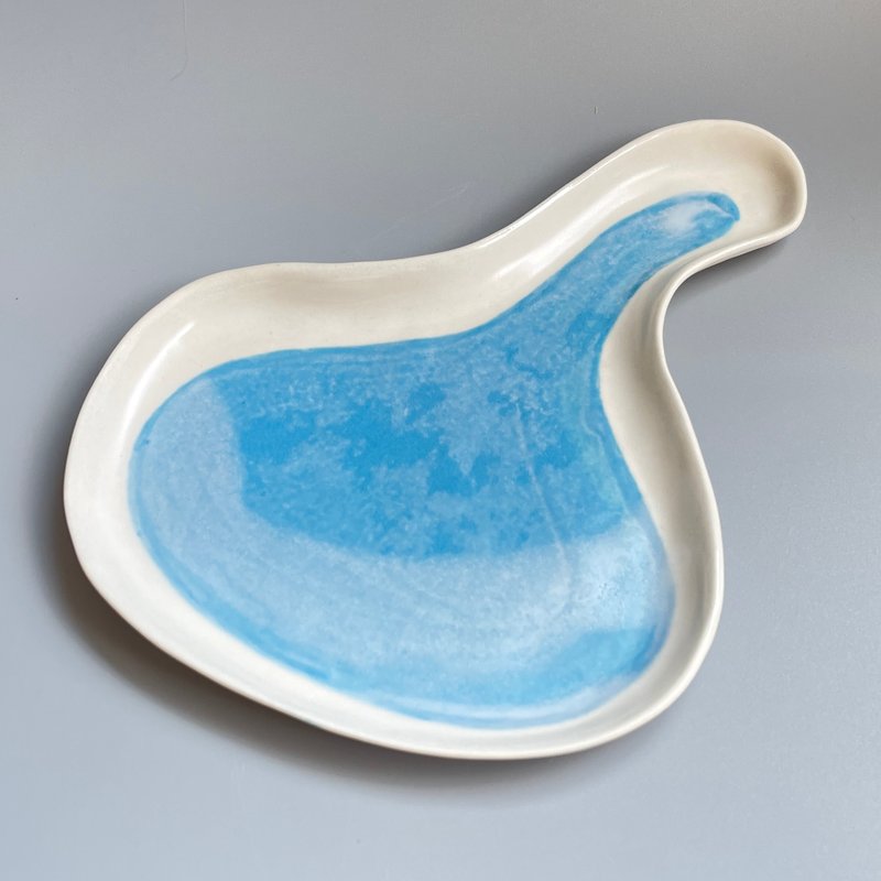 @studio_florero 湖泊 浅盘 点心盘 饰品盘 - 盘子/餐盘/盘架 - 陶 蓝色