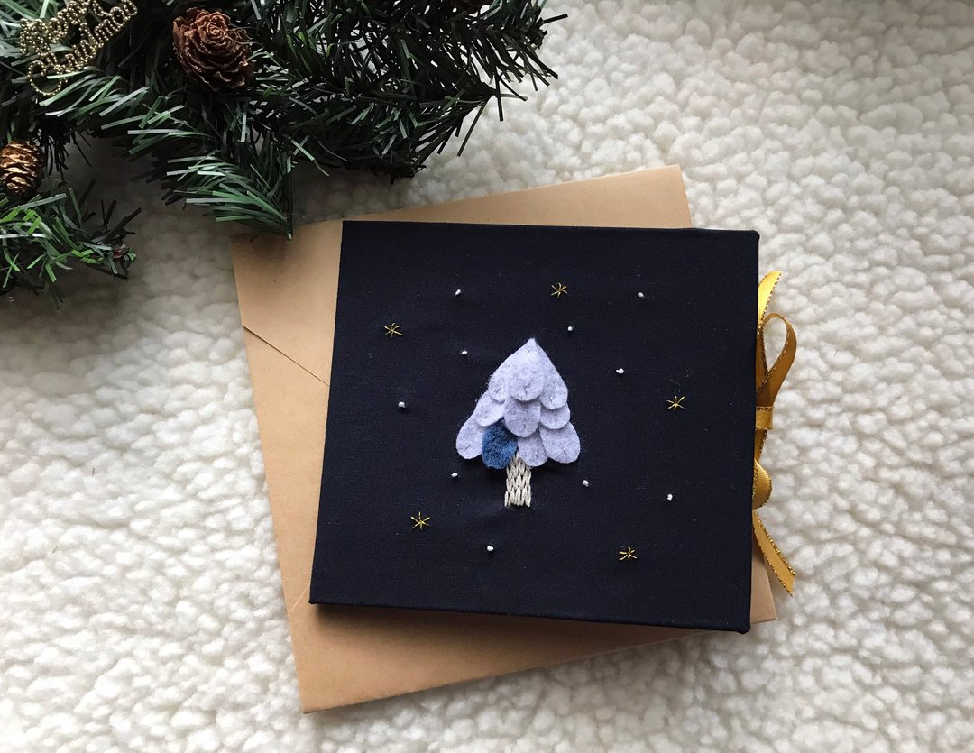 下雪的圣诞夜 手工卡片 圣诞卡 万用卡 Christmas card 灰色 - 卡片/明信片 - 其他材质 多色