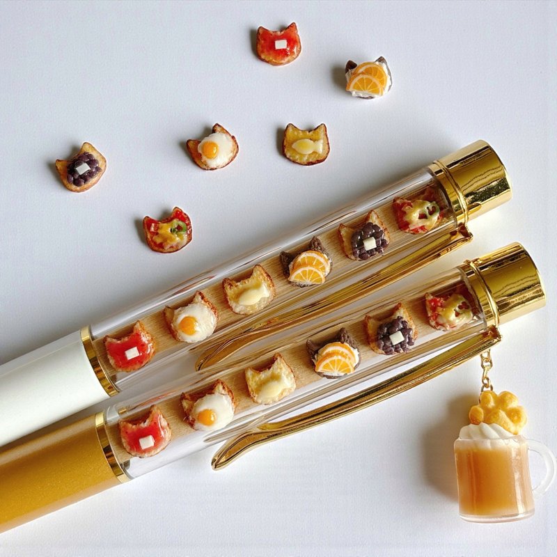 迷你猫吐司圆珠笔 - 圆珠笔/中性笔 - 粘土 咖啡色