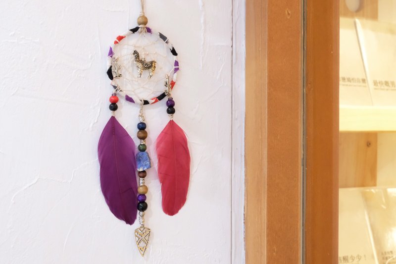 捕梦网挂饰 - 羊驼吊饰 - 摆饰 - 棉．麻 紫色