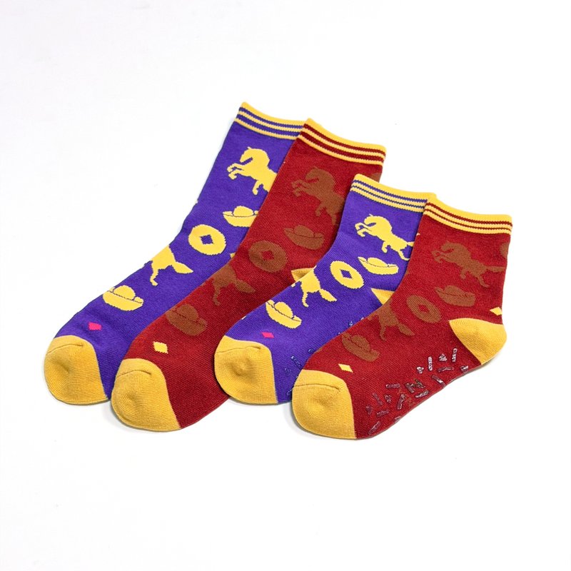 马上有钱亲子袜 (艺术家联名款)2 尺寸 - 袜子 - 棉．麻 白色