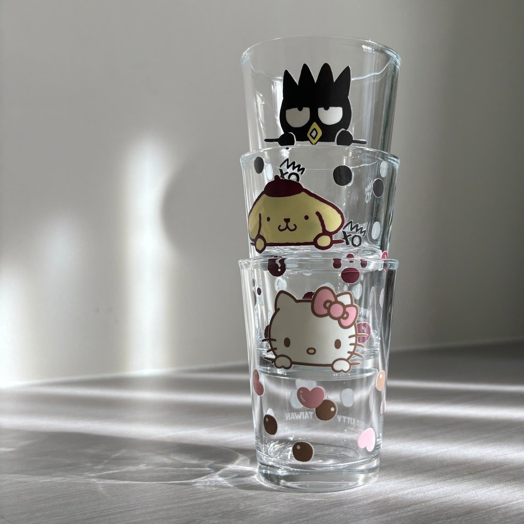 【漫游台湾】HELLO KITTY/布丁狗/酷企鹅 热炒杯 啤酒杯 珍奶台湾 - 玻璃杯 - 玻璃 