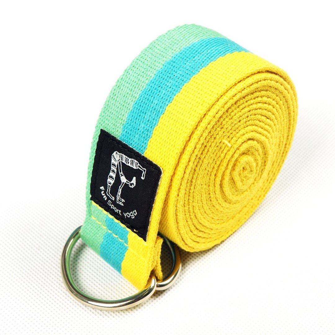 Fun Sport yoga小阳光棉质瑜珈绳伸展带2入-(250cm加长) 拉筋绳 伸展绳 瑜珈带 - 其他 - 棉．麻 