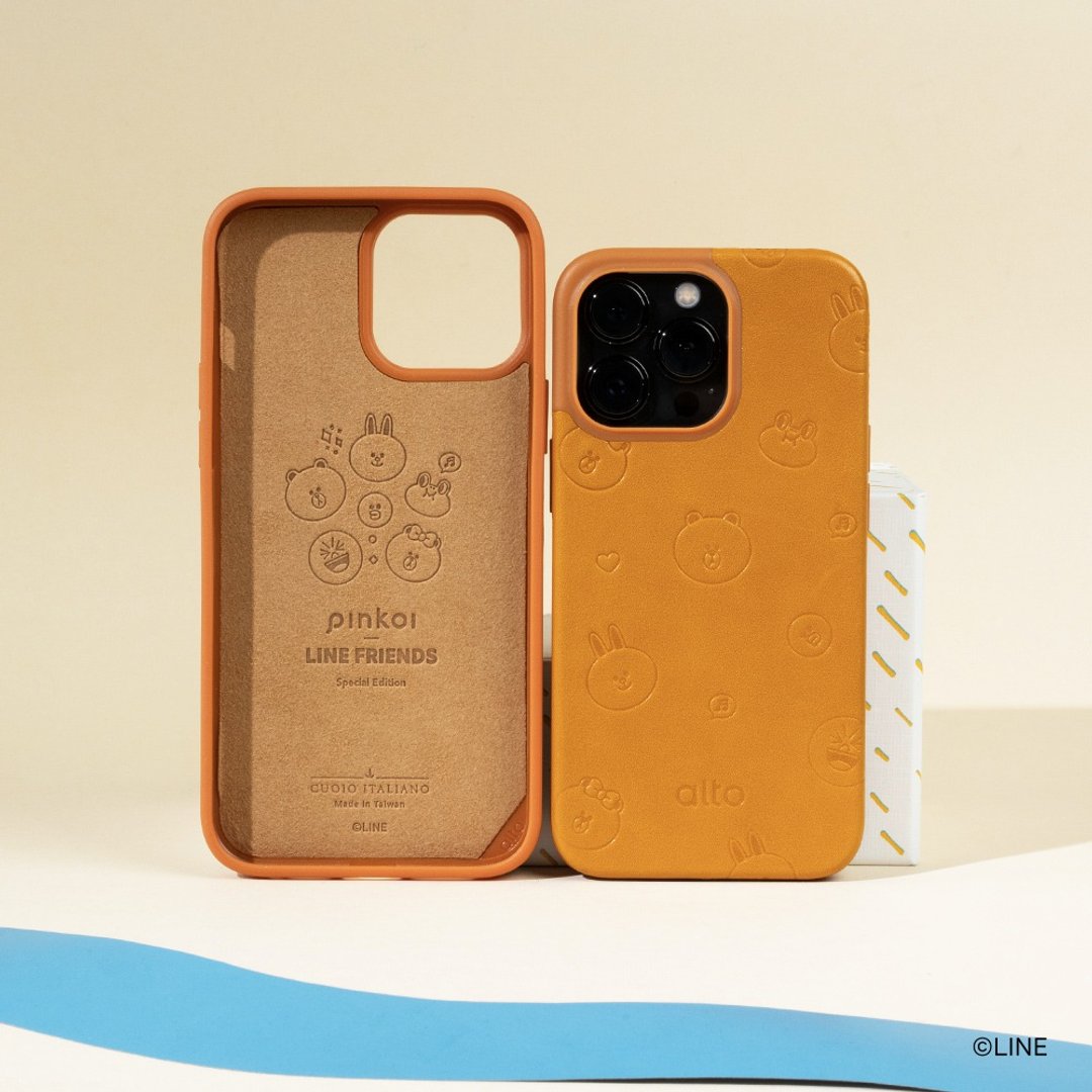 iPhone 手机壳・Pinkoi | LINE FRIENDS Special Edition - 手机壳/手机套 - 真皮 咖啡色