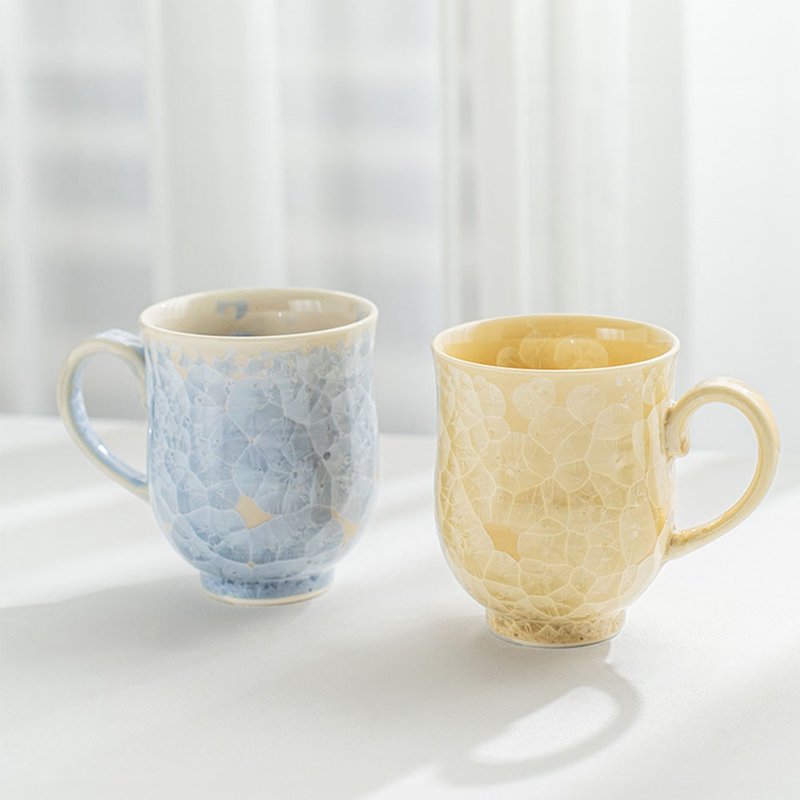 【结婚礼物】花结晶夫妻对杯 银花&金花 /陶葊 - 咖啡杯/马克杯 - 瓷 多色