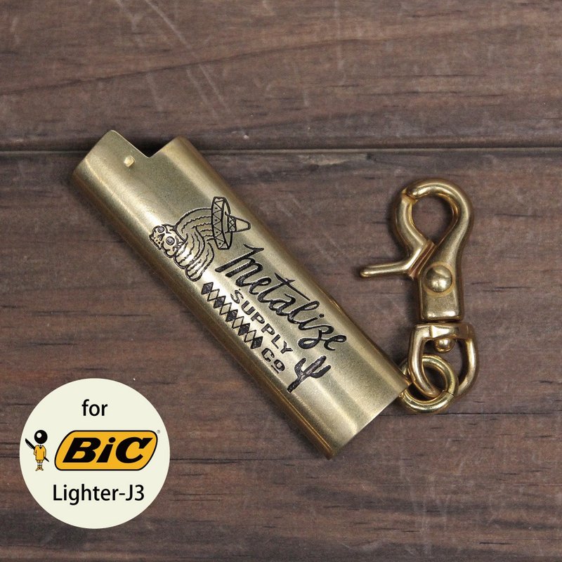 【METALIZE】Bic/黄铜打火机套-墨西哥仙人掌 - 钥匙链/钥匙包 - 铜/黄铜 