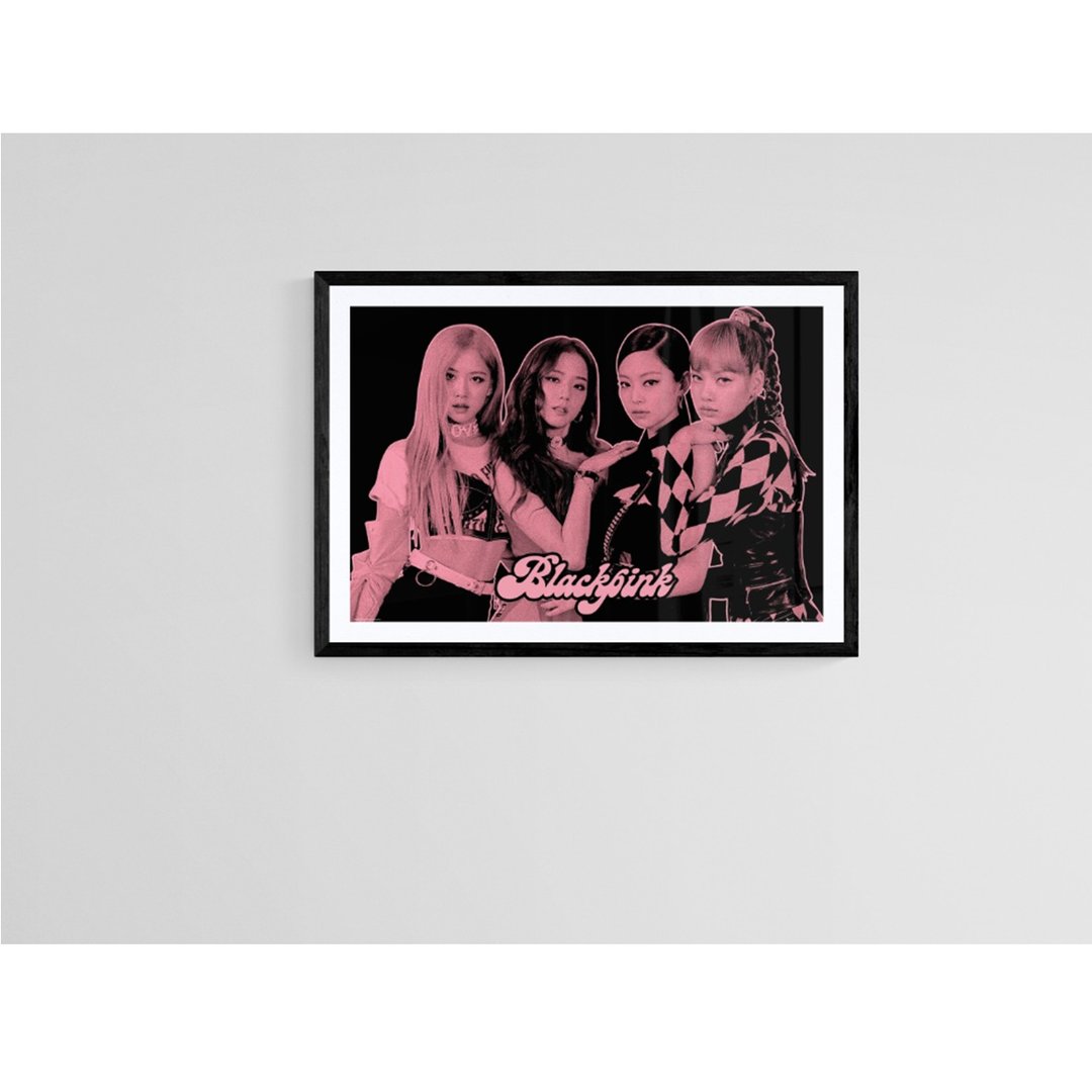 BLACKPINK - Group Pink 英国进口海报 - 海报/装饰画/版画 - 其他材质 粉红色