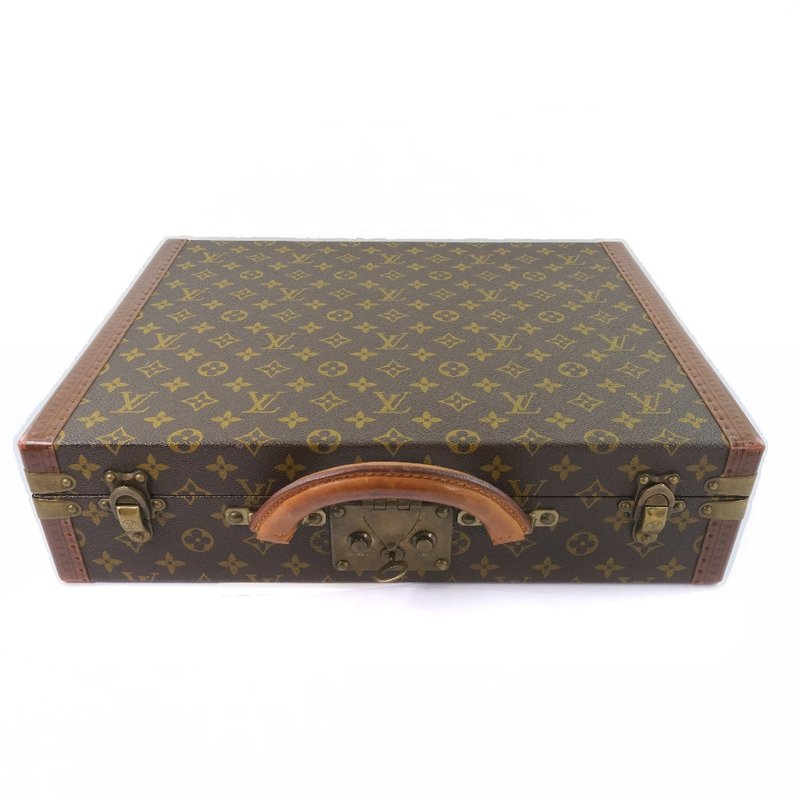 【日本直送】【LOUIS VUITTON】LV 总统公文包 M53012 Monogram 帆布 棕色 中性款【二手】 - 电脑包 - 人造皮革 咖啡色