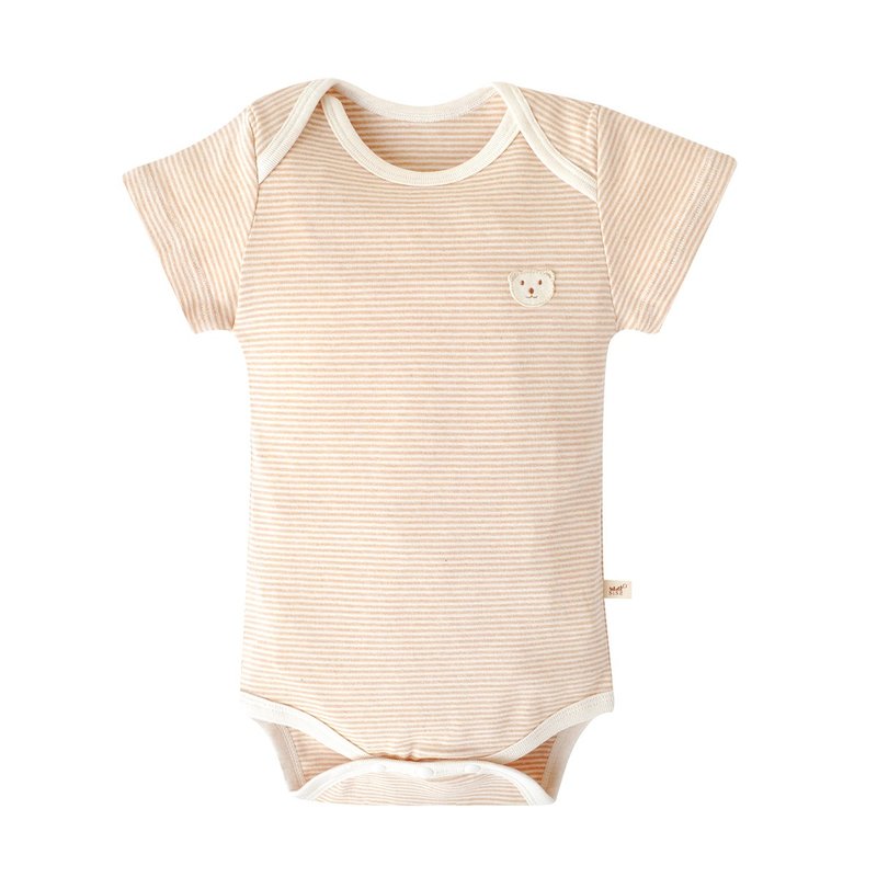 【SISSO有机棉】有机棉小米熊柔条包屁衣 M L - 包屁衣/连体衣 - 棉．麻 咖啡色