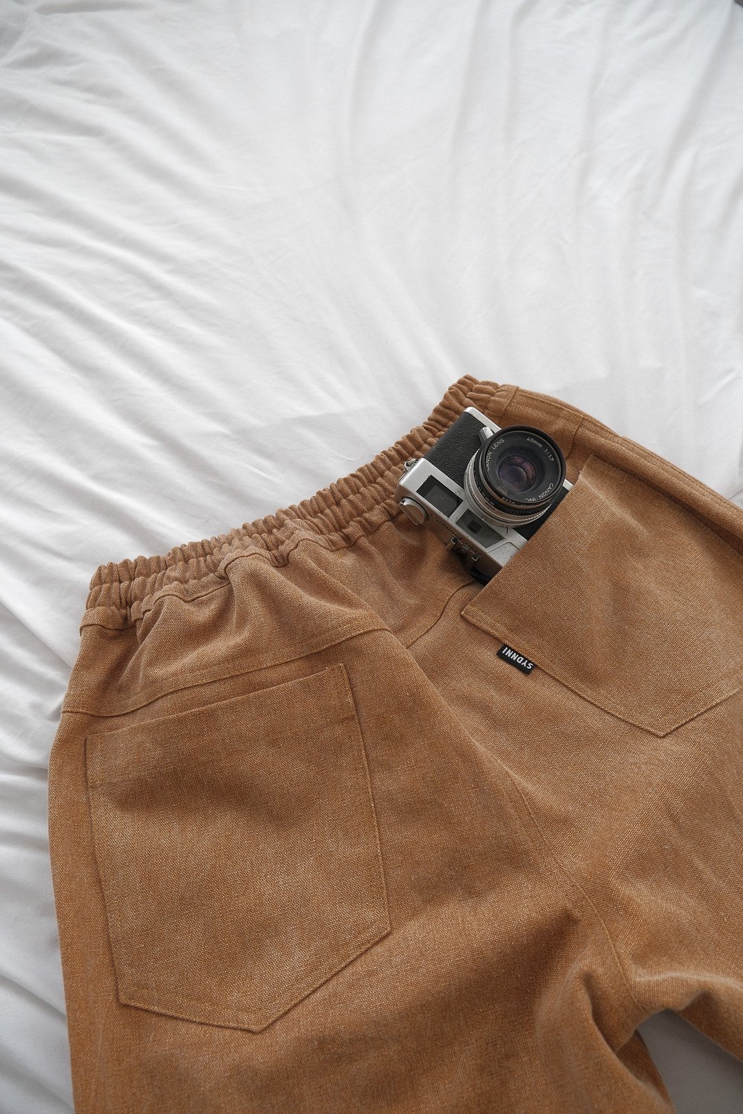 free waist timeless workwear pants 经典版型工作裤 - 女装长裤 - 棉 卡其色