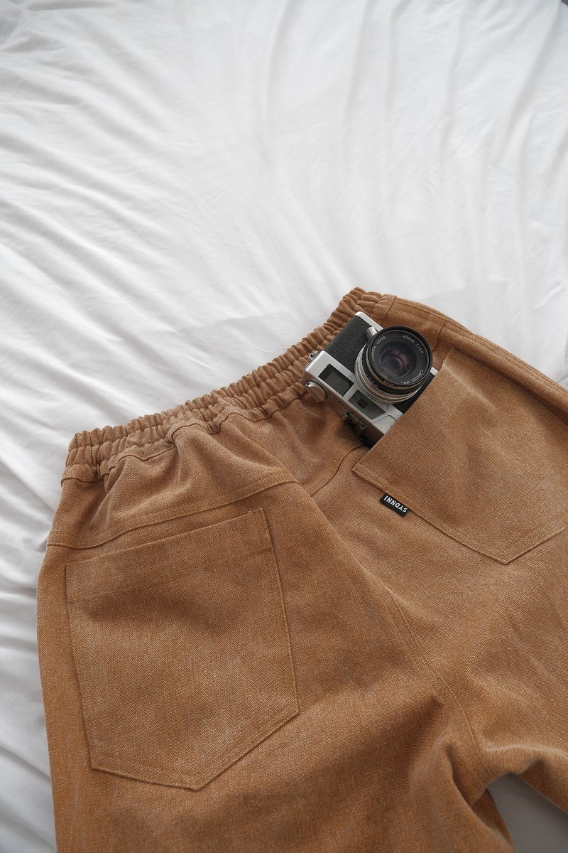free waist timeless workwear pants 经典版型工作裤 - 女装长裤 - 棉．麻 卡其色