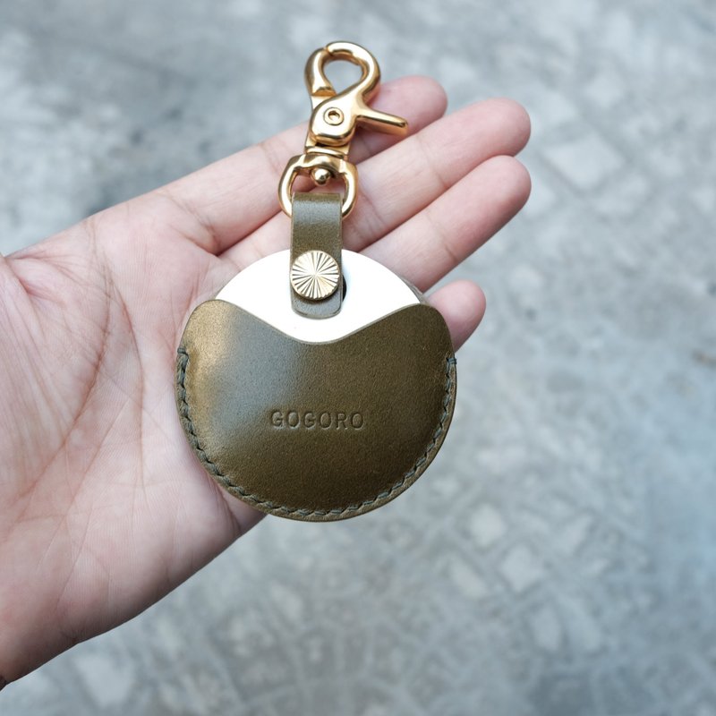 gogoro钥匙 钥匙皮套 英国马臀皮  橄榄绿  可免费烙印英文字母/吉.co - 钥匙链/钥匙包 - 真皮 绿色