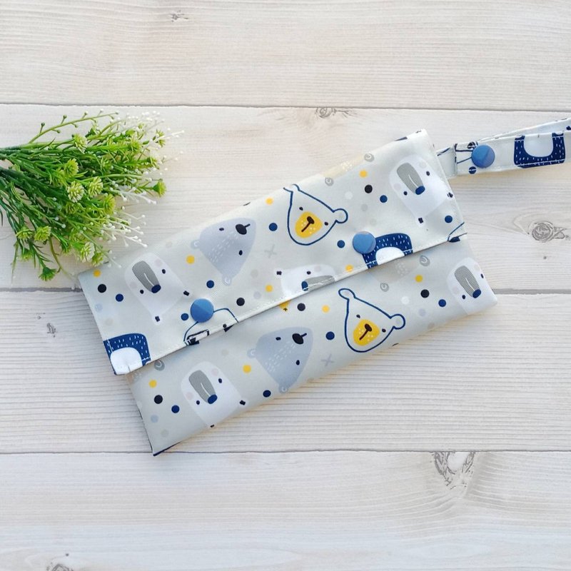 【儿童餐具袋】灰色熊/防泼水材质 - 儿童餐具/餐盘 - 棉．麻 绿色