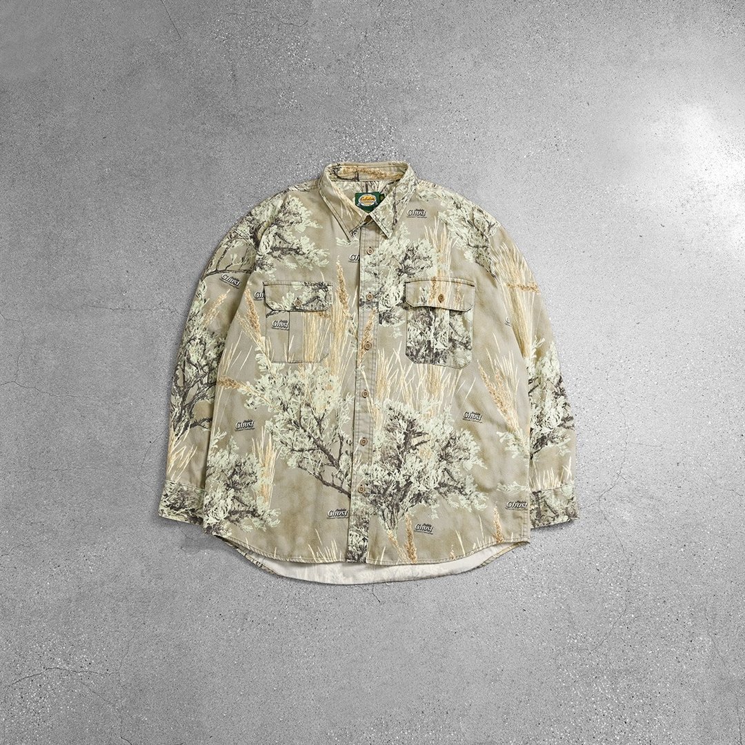 Vintage 图腾衬衫 / 古着衬衫、复古衬衫、衬衫穿搭 - 男装衬衫 - 羊毛 卡其色