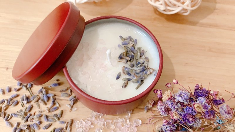 粉水晶纯天然大豆蜡精油香氛蜡烛#薰衣草爱之烛 - 蜡烛/烛台 - 精油 