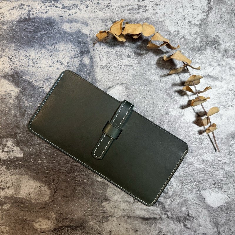 【NEW】扁扁手拿包/扁扁长夹 - 定制免费刻名 - 皮夹/钱包 - 真皮 黑色
