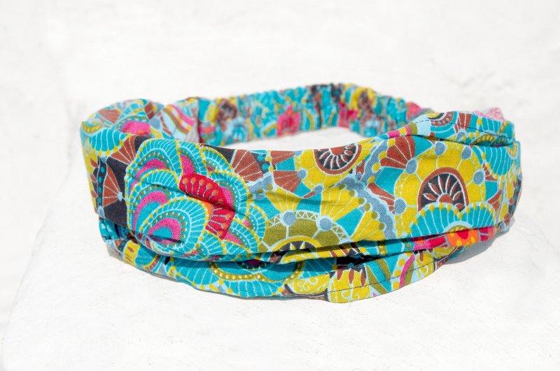 手工发带 / 普普风发带 / 印花发带 / 松紧发带 - 缤纷万花筒 ( 手工限量一件 ) - 发饰 - 棉．麻 多色