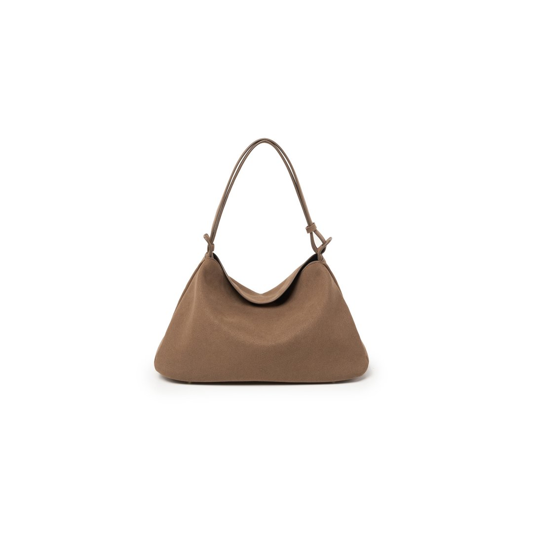 Suede Hobo 纯素麂皮 手提包 斜背包 棕色 - 侧背包/斜挎包 - 人造皮革 咖啡色