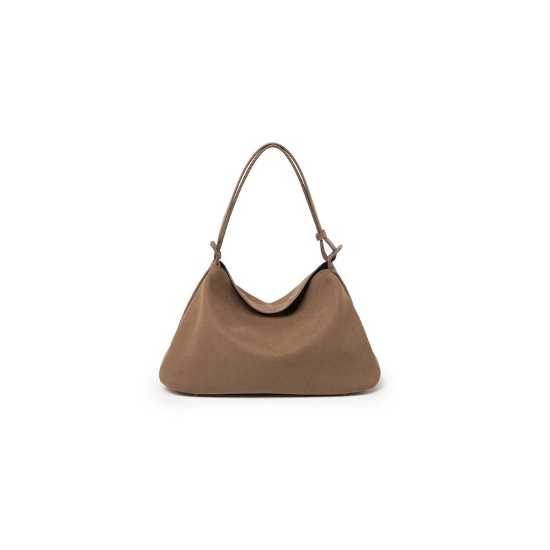 Suede Hobo 纯素麂皮 手提包 斜背包 棕色 - 侧背包/斜挎包 - 人造皮革 咖啡色