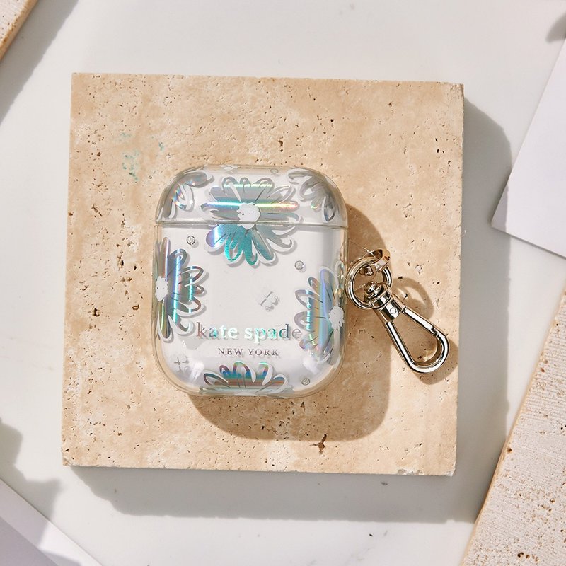 【kate spade】AirPods 1/2代 精品耳机套 幻彩雏菊 - 耳机收纳 - 塑料 多色