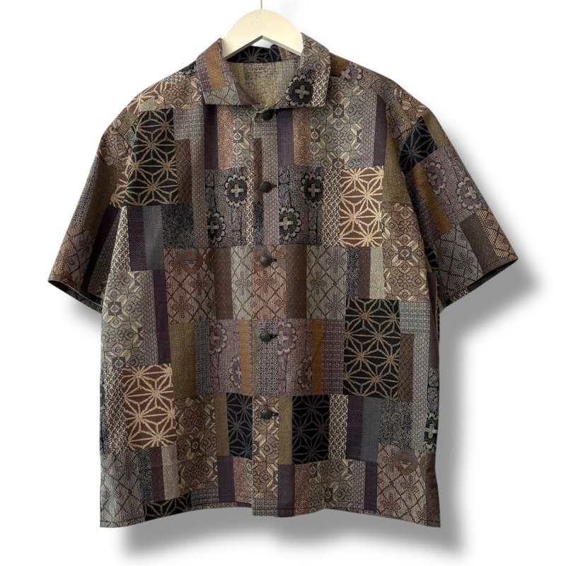 Hawaii Style Shirt Male Size M - 男装衬衫 - 棉．麻 咖啡色