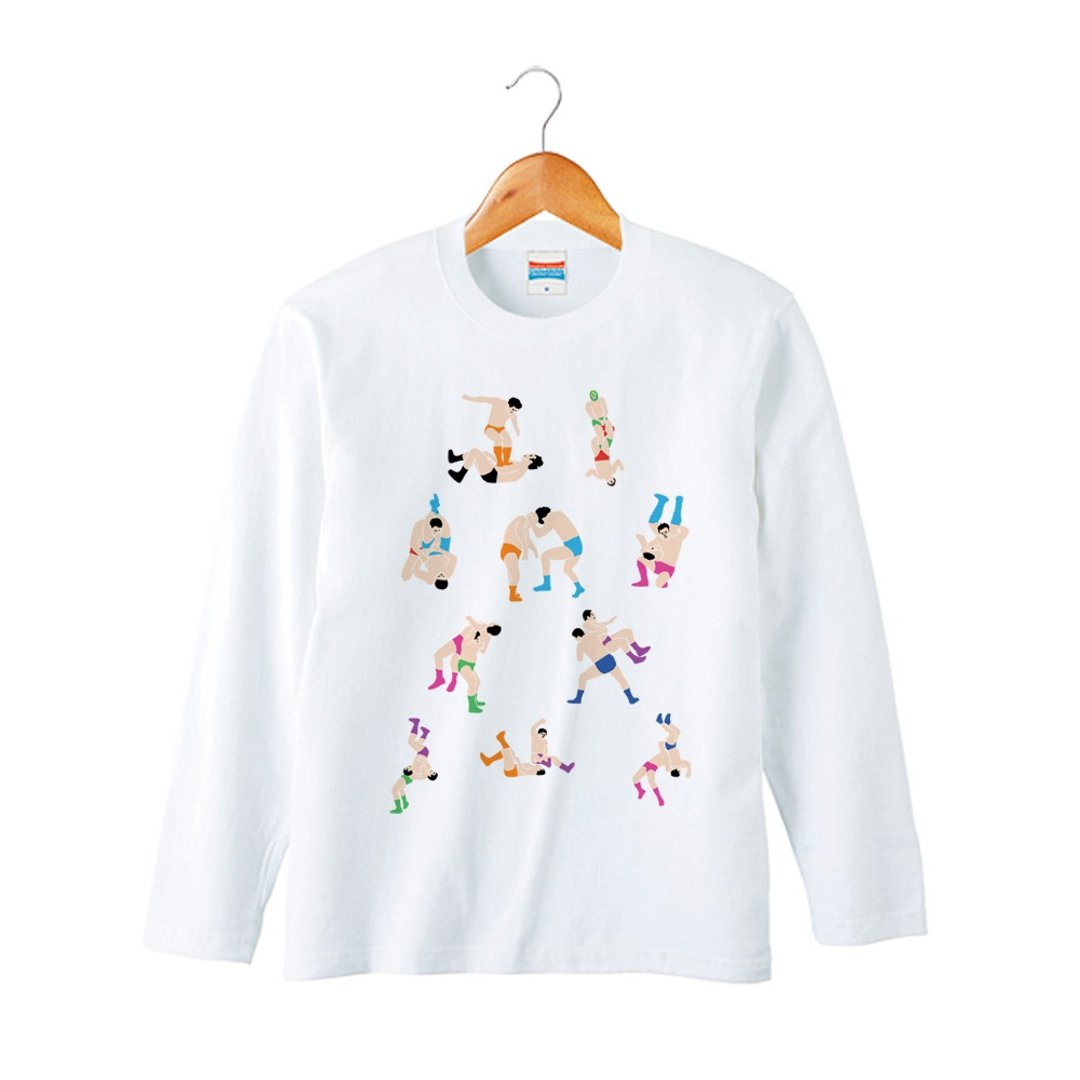プロレス8 kids long sleeve - 童装上衣 - 棉．麻 白色