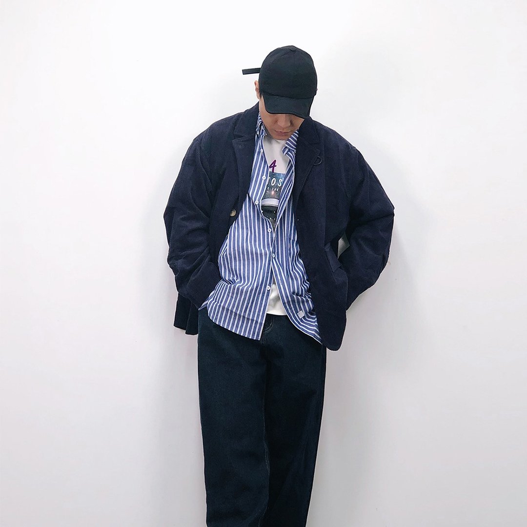 CITYBOY 拼色条纹翻领宽松衬衫 - 男装衬衫 - 棉 