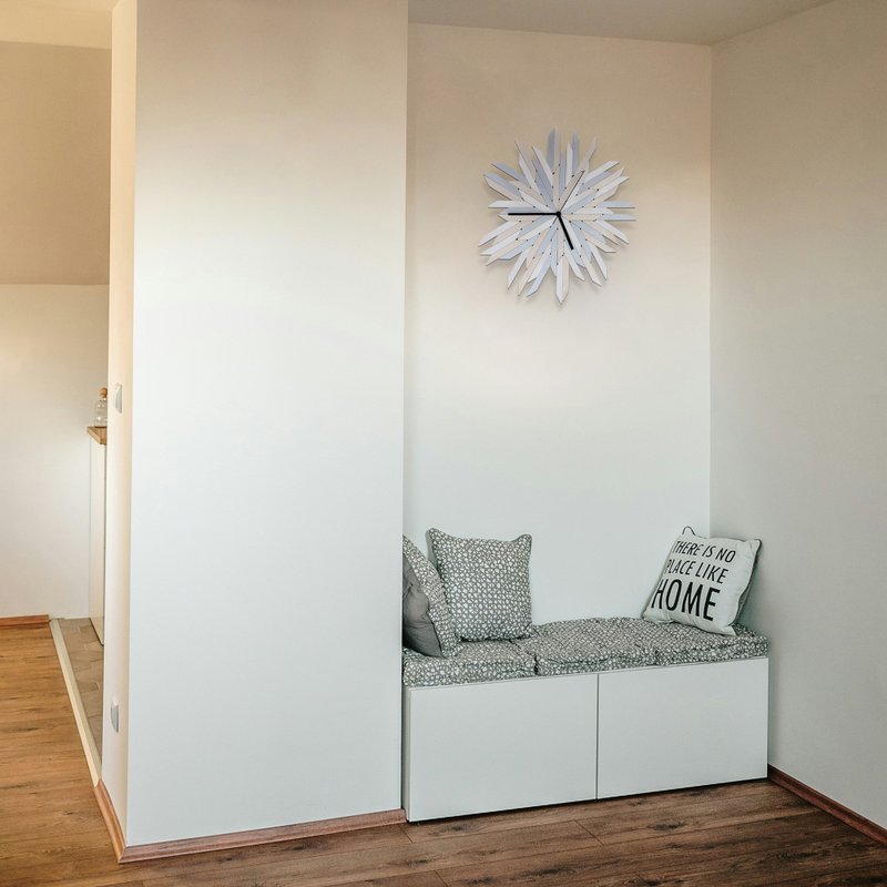 银色有机手挂钟 - Haystack Frozen - 时钟/闹钟 - 木头 银色