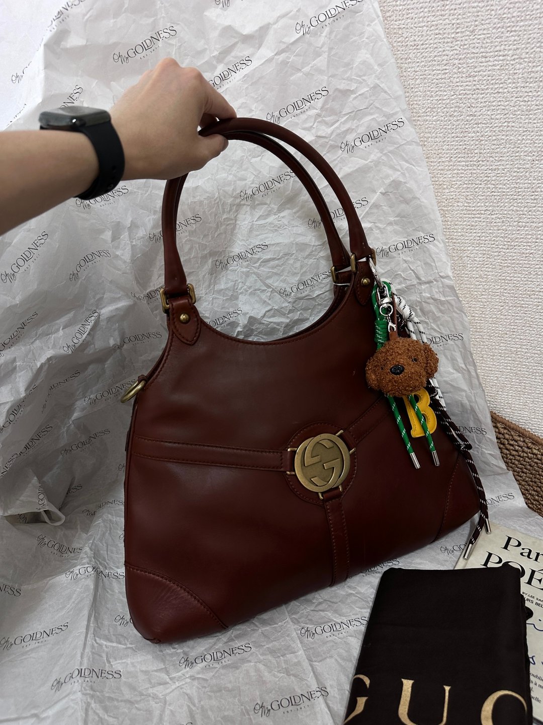 中古包 Gucci 古驰 So Choco GG Hobo 包 - 手提包/手提袋 - 真皮 咖啡色
