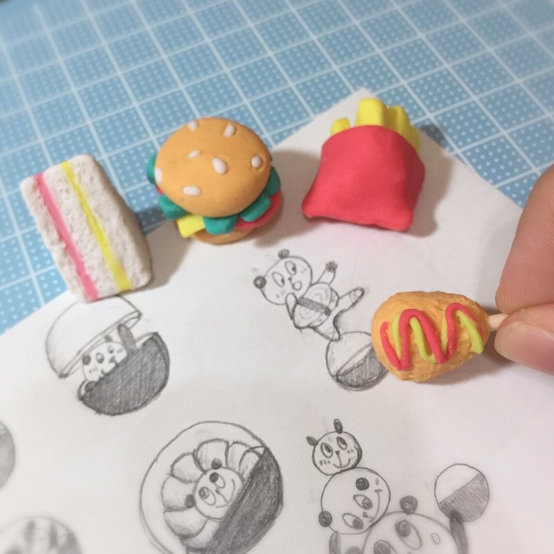 肥滋滋速食造型橡皮擦（单售） ((满600随机送神秘小礼物)) - 其他书写用品 - 粘土 多色