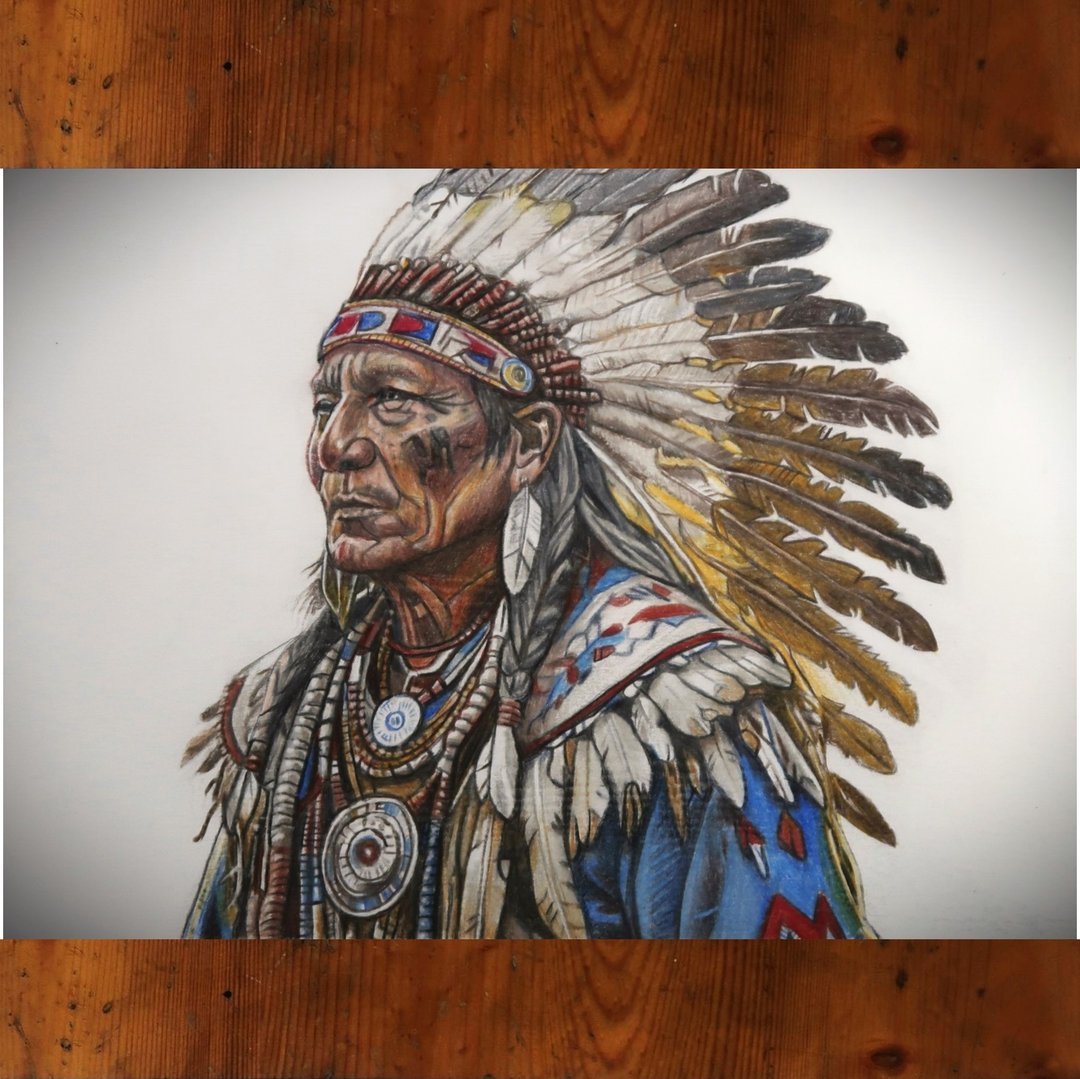 1.印地安人画(上架作品)  2.肖像画、人物画  3.缩时摄影 - 订制画像 - 纸 咖啡色