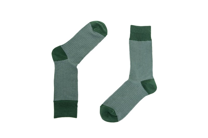 竹节纹理绅士袜 军绿 - 绅士袜 - 棉．麻 绿色