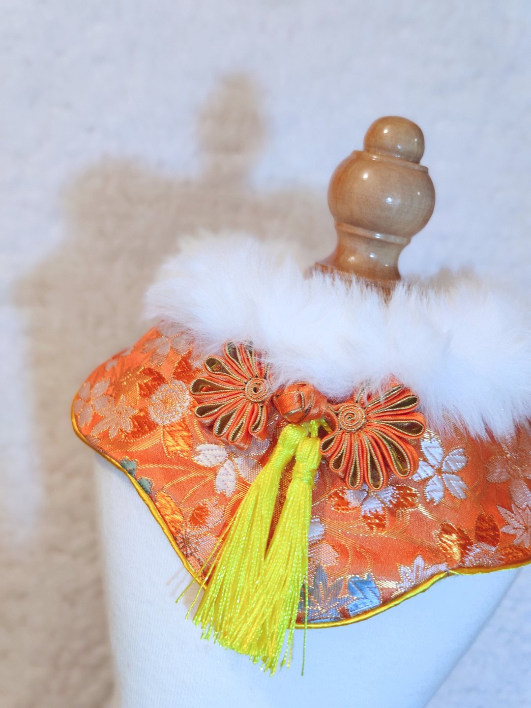 现货! 新年 2022虎年 贺年 宠物围巾/颈饰 CNY neck wear collar - 项圈/牵绳 - 棉．麻 橘色