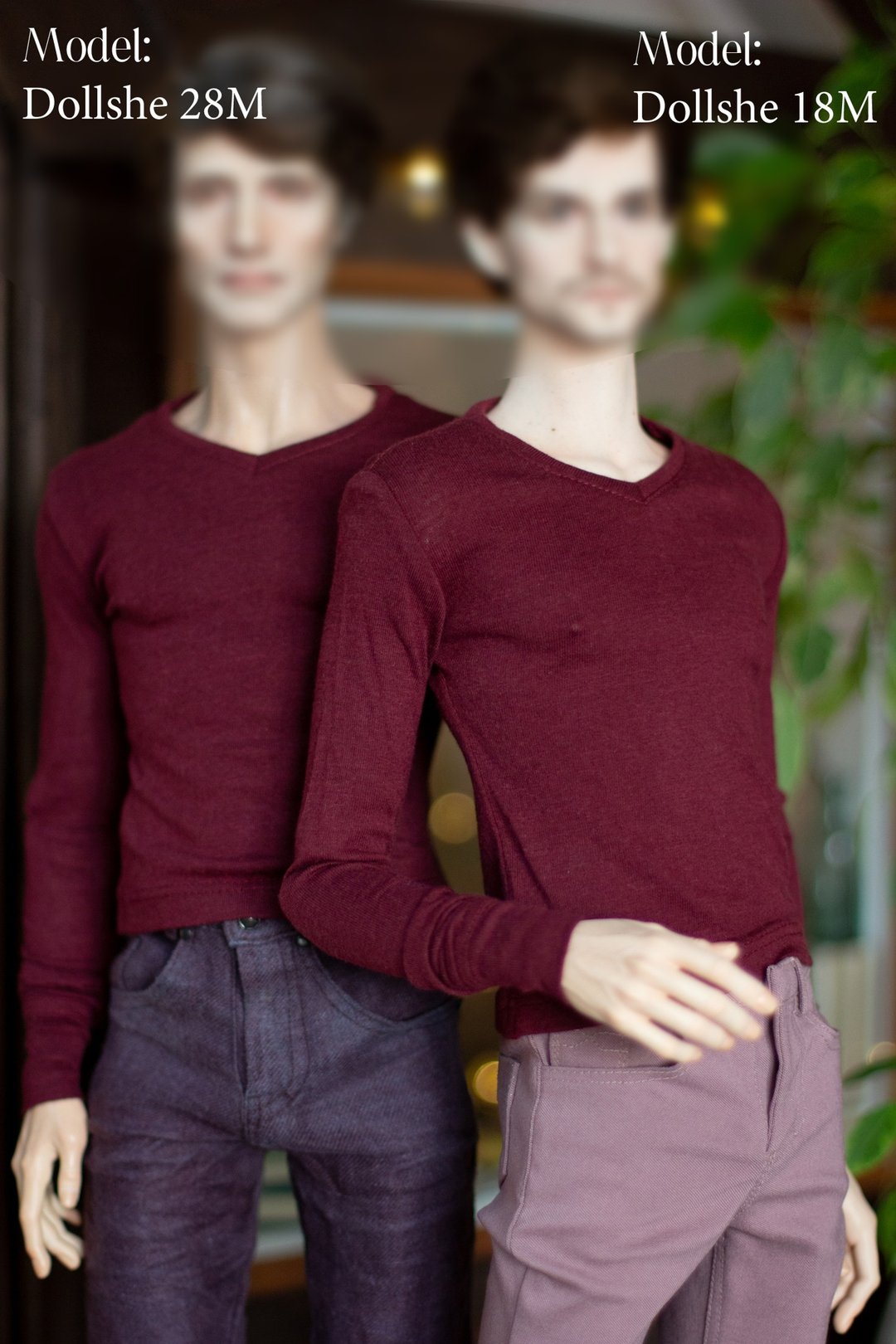Bjd doll 1/3 male longsleeve V-neck (Dollshe doll) 70cm, 70+ - 其他 - 棉．麻 红色