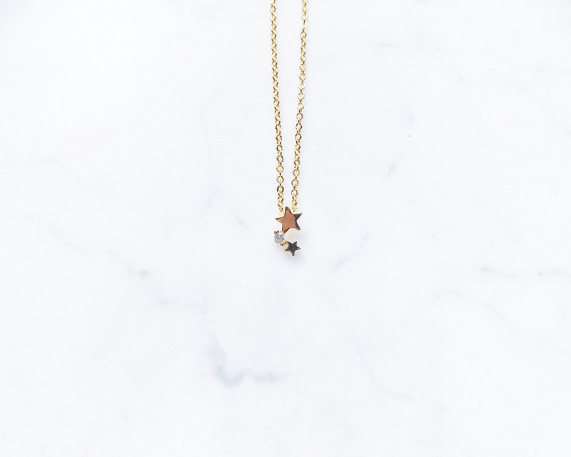 ::金色圣诞:: 希望之星 锁骨链 - 锁骨链 - 宝石 