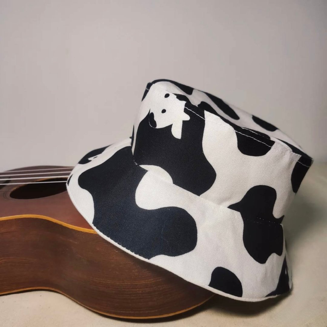 乳牛孩童渔夫帽 - 婴儿帽/发带 - 棉 白色