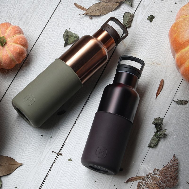 【大小双瓶组合】 海藻绿-古铜金(590ml) 樱桃红-勃根地(480ml) - 水瓶/水壶 - 其他金属 多色