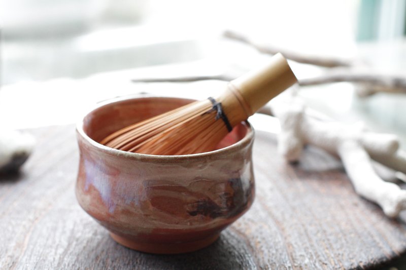 忆起那天的美好手拉坏陶碗/茶碗/抹茶碗 - 茶具/茶杯 - 陶 粉红色