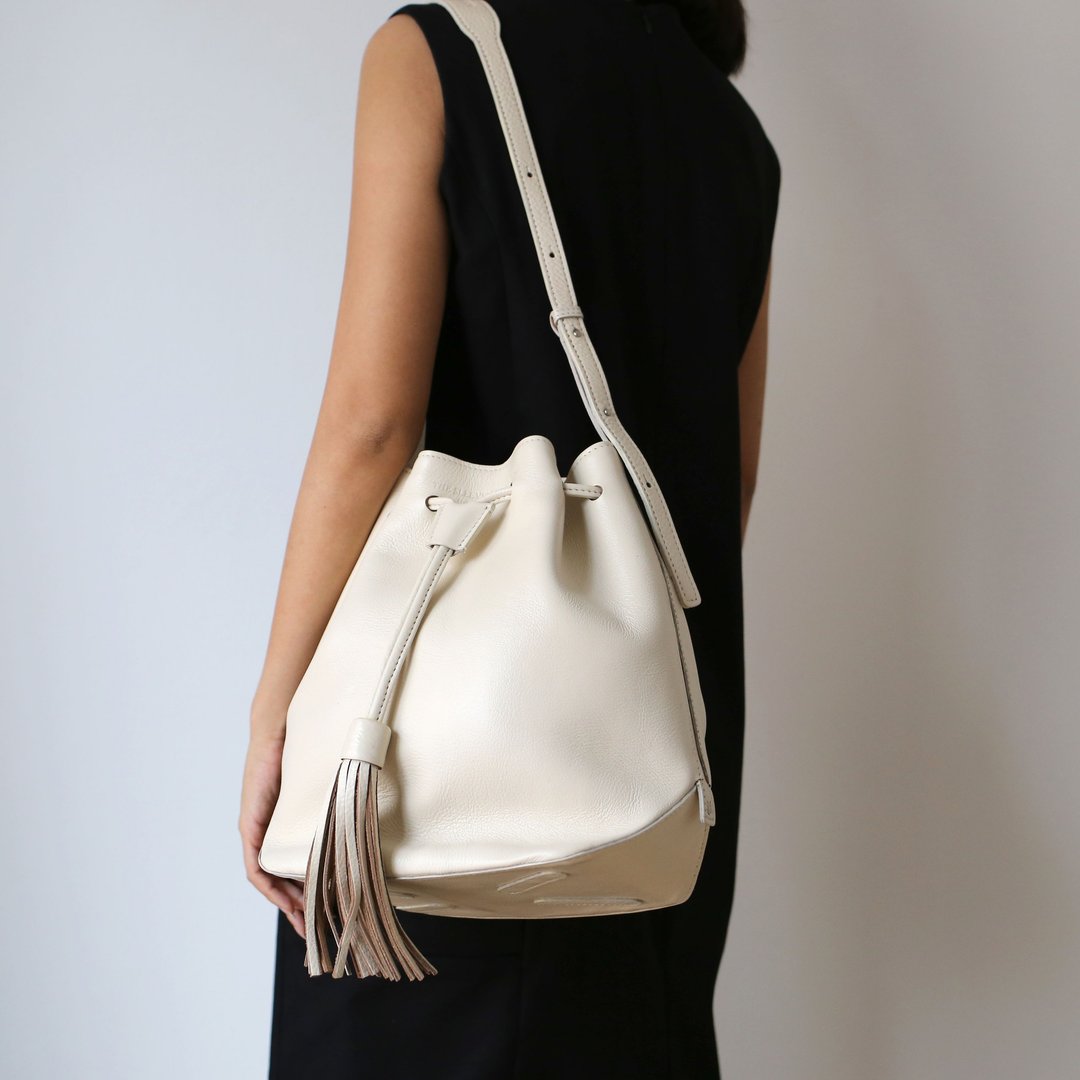 Leicester bucket bag /Cream - 侧背包/斜挎包 - 真皮 白色