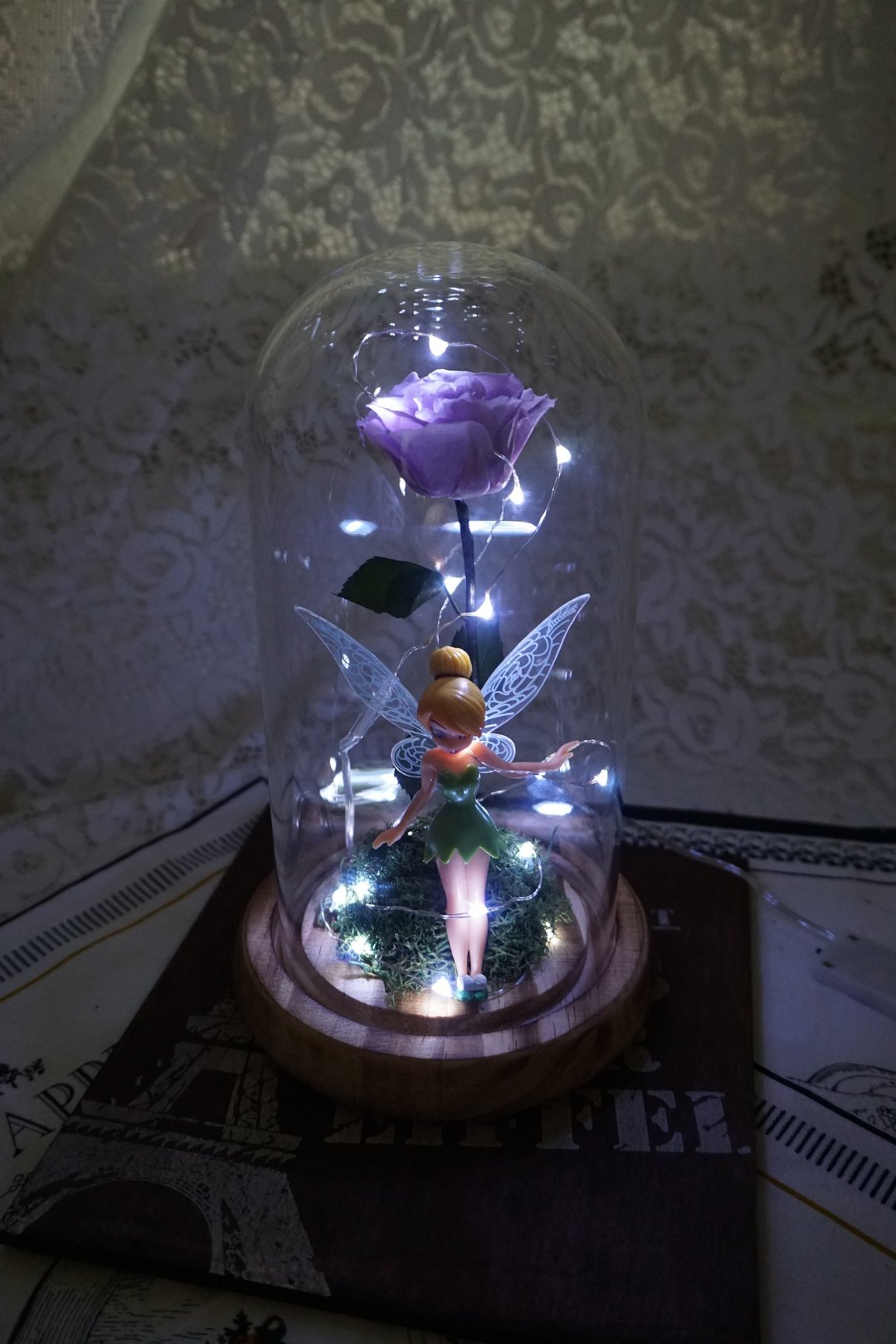 永生花不凋花。 夜光仙子玫瑰灯饰 。美女与野兽*交换礼物*情人节*婚礼*生日礼物 - 植栽/盆栽 - 植物．花 