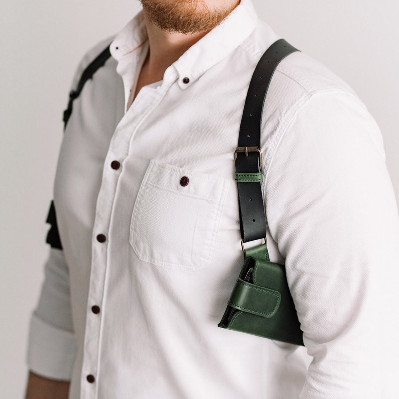 皮革手机包单肩皮套和皮夹/蜡质皮革肩带 - 其他 - 真皮 绿色