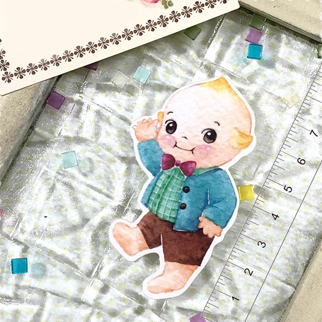 丘比娃娃Kewpie BB贴纸为您庆祝! - 啡色裤子男孩 - 贴纸 - 纸 咖啡色